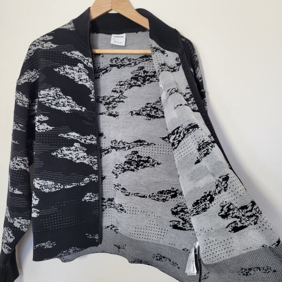 Gymshark Adapt Camo Seamless Track Jacket Black Light Gray Womens Large - Picture 4 of 11